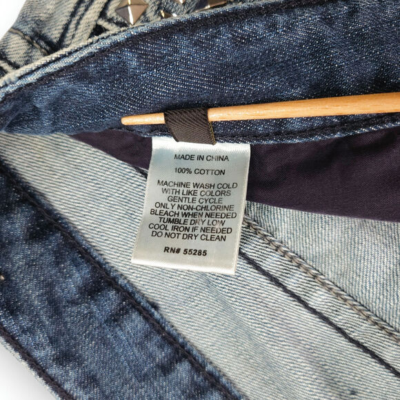 EUC Express Stella Bootcut Jeans Sz. 12 Studded Distressed Low Rise Y2K Grunge - Picture 9 of 12